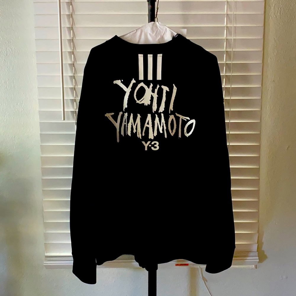 oversized black crewneck sweater by Y-3